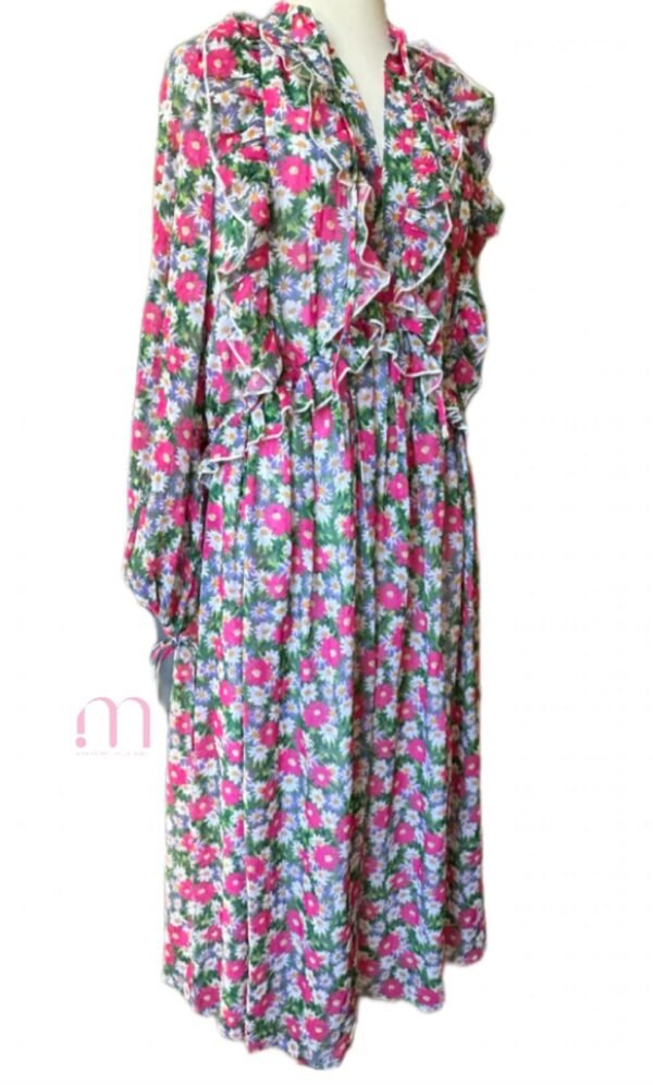 Robe longue fleurie manches longues  - Taille XL - Image 3