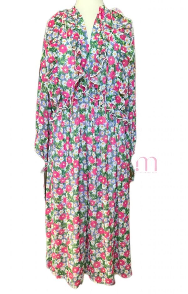 Robe longue fleurie manches longues  - Taille XL - Image 4