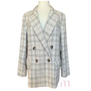 Blazer beige à motifs carrés – H&M - Taille XL