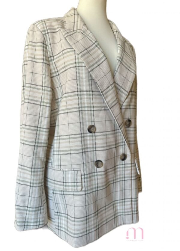 Blazer beige à motifs carrés – H&M - Taille XL - Image 2