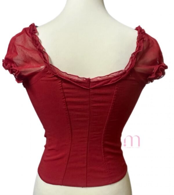 Corset Rouge Foncé Sexy - Taille XS - Image 2