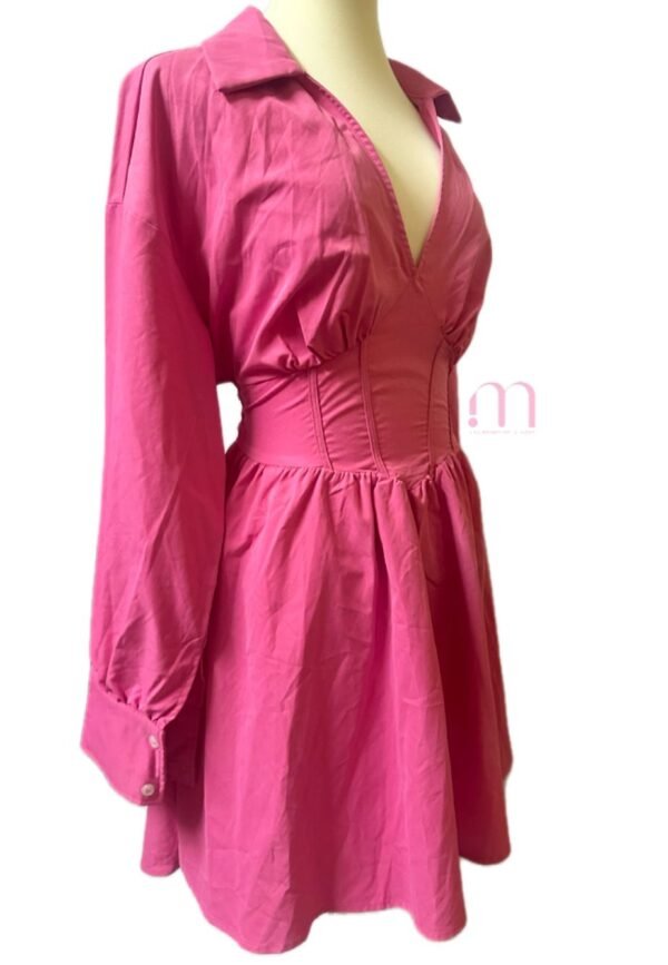 Robe Chemisier Rose - Lacets Dos- Taille L - Image 4