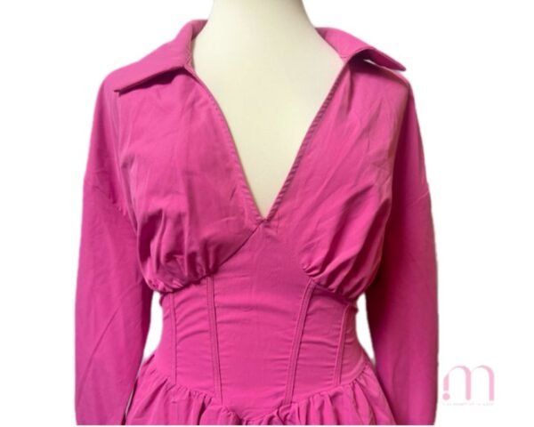 Robe Chemisier Rose - Lacets Dos- Taille L - Image 6