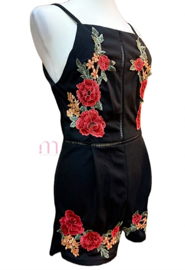 Combi short noire brodée – Taille S - Image 4