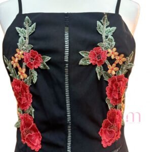 Alternative view of Combi short noire brodée – Taille S