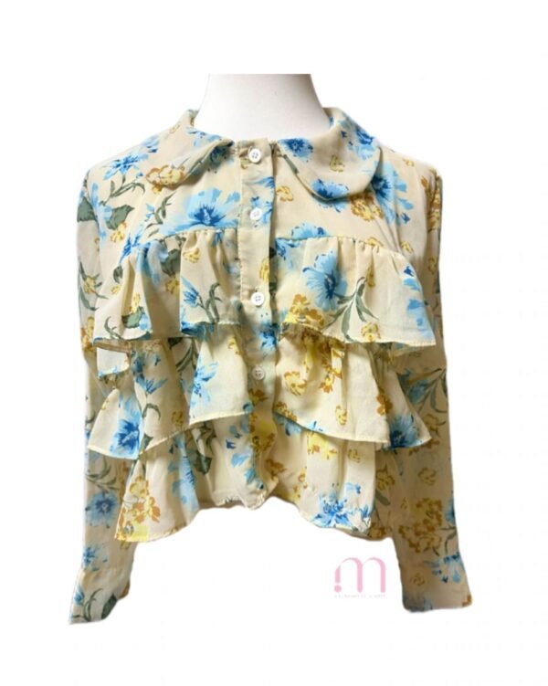Chemisier Voilage à Fleurs - Taille S