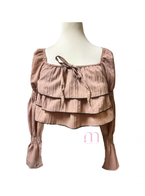 Crop top bohème à volants – Taille S