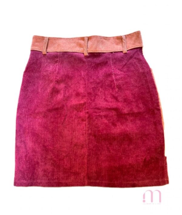 Jupe en velours bordeaux avec poches - Taille S - Image 3
