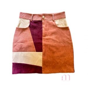 Jupe en velours bordeaux avec poches - Taille S