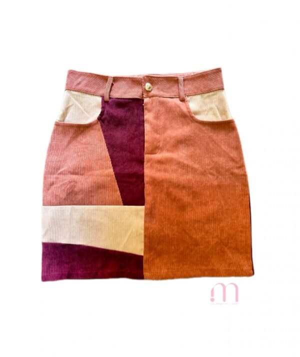 Jupe en velours bordeaux avec poches - Taille S