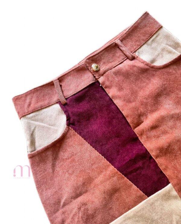 Jupe en velours bordeaux avec poches - Taille S - Image 2