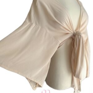 Cache-cœur beige fluide – Taille L