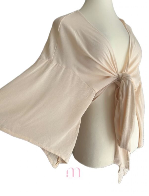 Cache-cœur beige fluide – Taille L