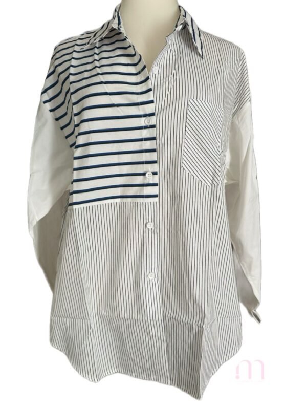 Chemise oversize à rayures mixées - NEUVE - Taille XL - Image 2