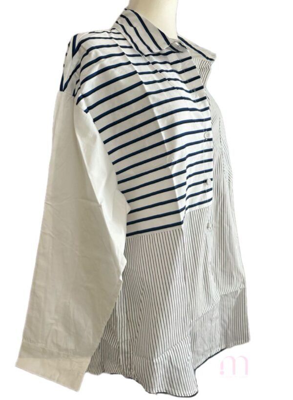 Chemise oversize à rayures mixées - NEUVE - Taille XL - Image 3
