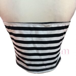 Alternative view of Bustier noir et blanc à rayures horizontales - Taille M