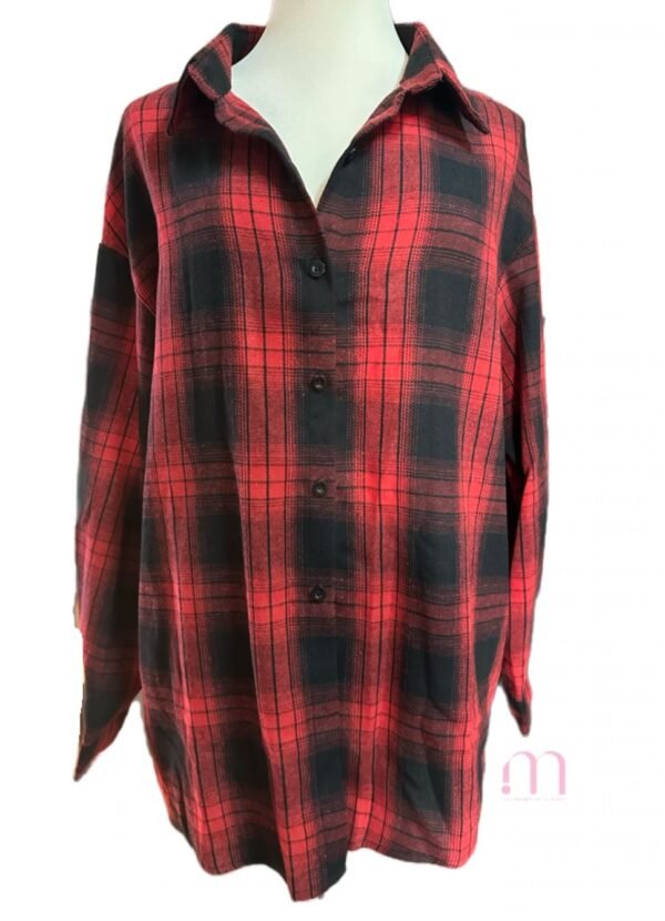 Chemise à carreaux rouges et noirs - Taille M / L - Image 5