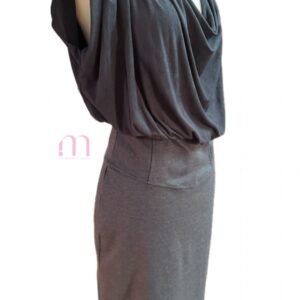 Alternative view of Robe Grise Drapée Chic - Taille 38 / M