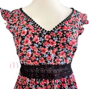 Alternative view of Robe d’été fleurie & broderie noire - Taille XS