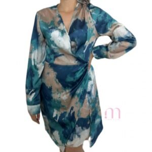 Robe - Bleu & Beige - Taille S
