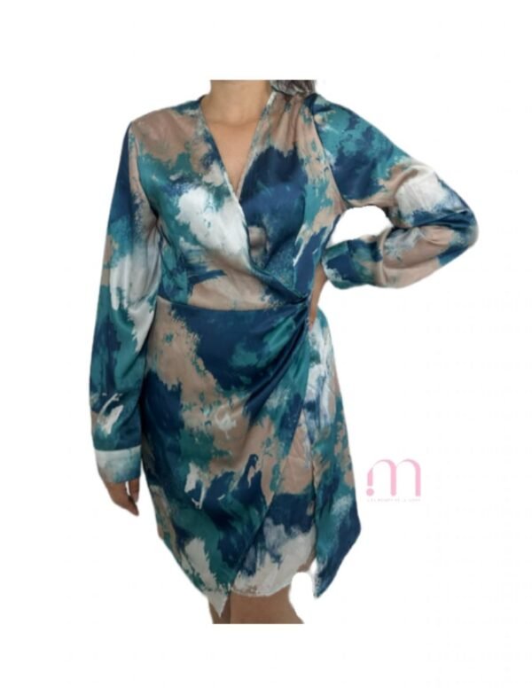 Robe - Bleu & Beige - Taille S