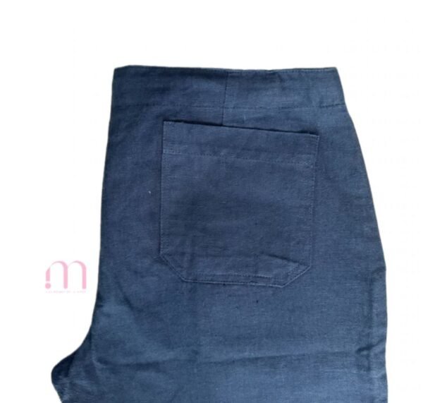 Pantalon style Lin Bleu Foncé - Taille 38 - Image 2