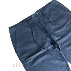 Pantalon style Lin Bleu Foncé - Taille 38