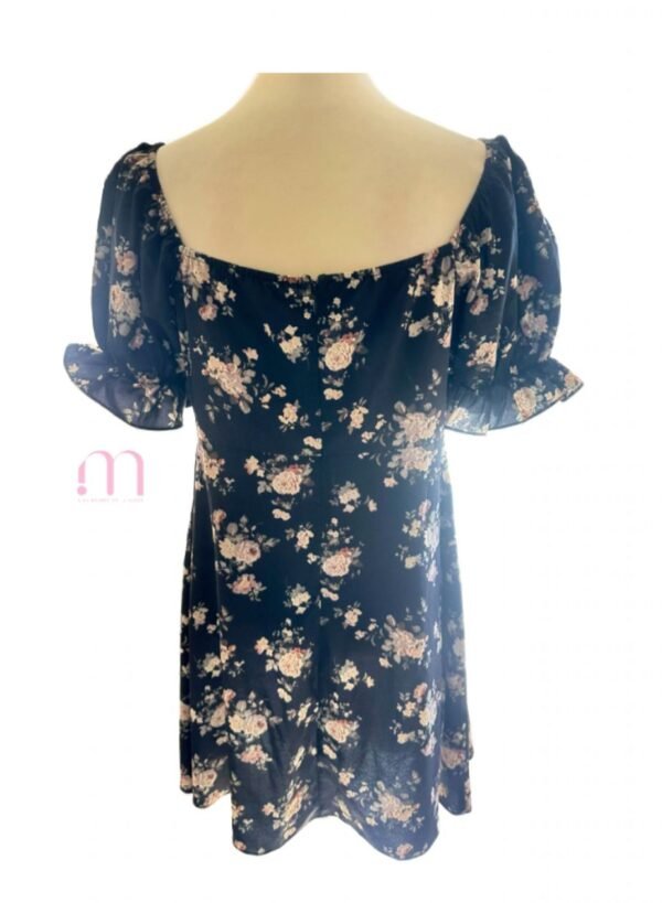 Robe Fleurie Noire - Taille L - Image 3