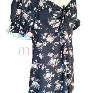 Alternative view of Robe Fleurie Noire - Taille L