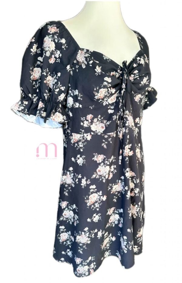 Robe Fleurie Noire - Taille L - Image 2