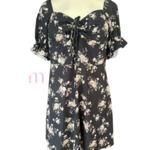 Robe Fleurie Noire - Taille L