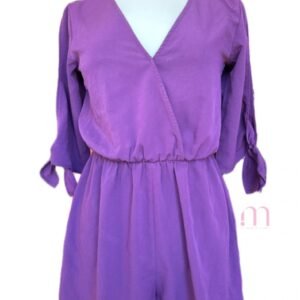 Alternative view of Combi Short Violet Manches Fendues - Taille M