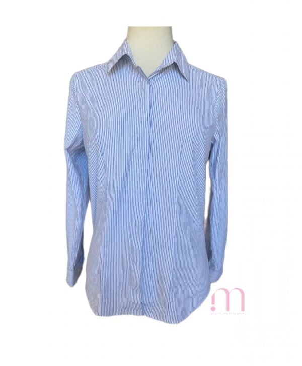 Chemise blanche à rayures bleues - Taille 36 / 38
