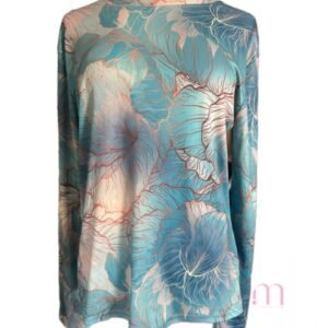 Haut Lycra Imprimé Floral Bleu - Taille L