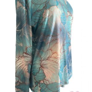 Alternative view of Haut Lycra Imprimé Floral Bleu - Taille L