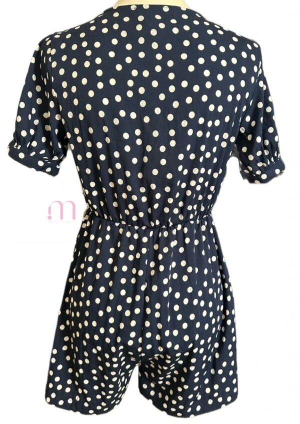 Combi-short bleu foncé à pois blancs – Taille M  - Image 3