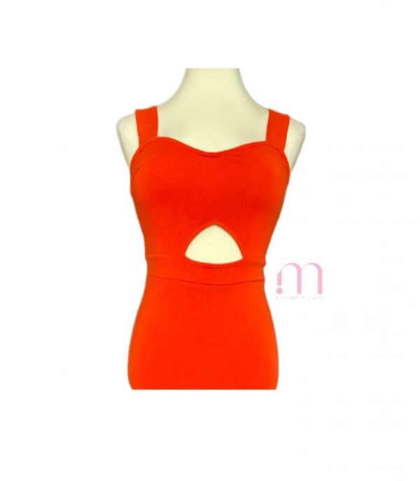 Robe courte orange sans manches – Taille S