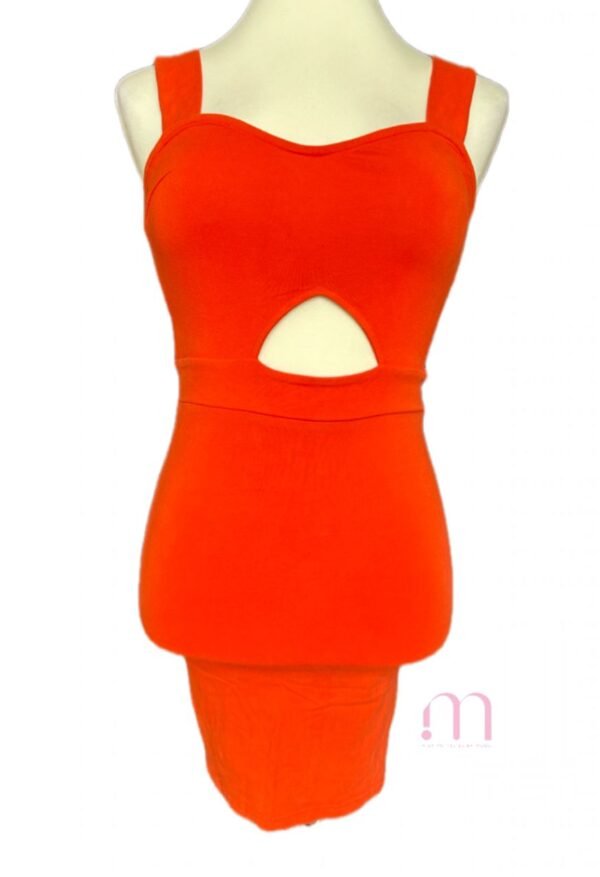 Robe courte orange sans manches – Taille S - Image 3