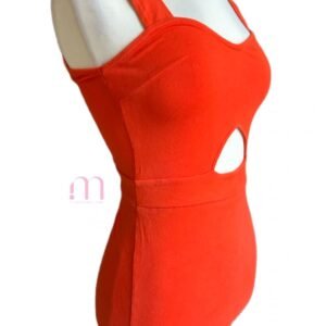 Alternative view of Robe courte orange sans manches – Taille S