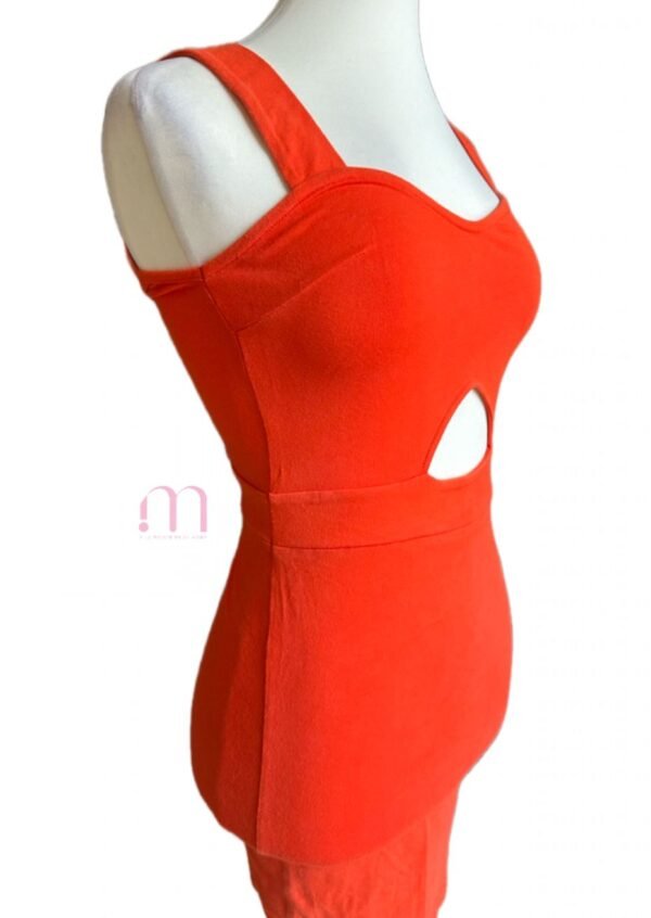 Robe courte orange sans manches – Taille S - Image 2