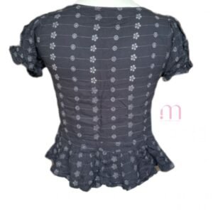 Alternative view of Chemisier court noir brodé – Taille XS