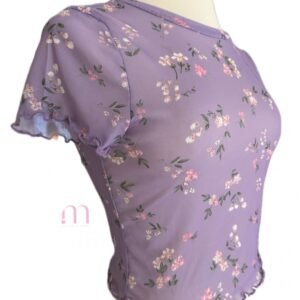 Alternative view of Haut léger et transparent fleuri – Taille S/M