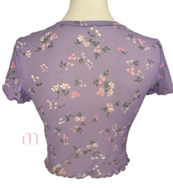 Haut léger et transparent fleuri – Taille S/M - Image 3