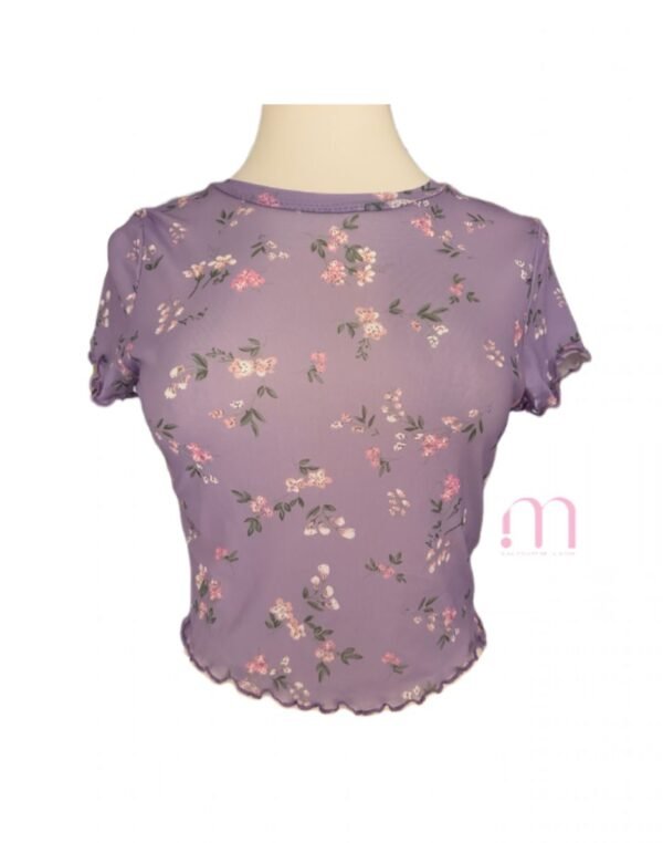 Haut léger et transparent fleuri – Taille S/M