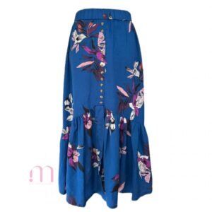 Jupe longue bleu électrique à fente – Taille XS / S