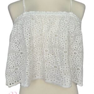 Alternative view of Haut court blanc en dentelle – Taille S