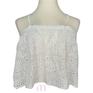 Haut court blanc en dentelle – Taille S