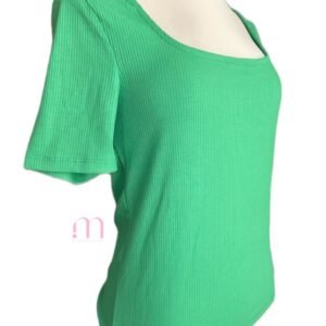 Alternative view of T-shirt vert col en U – Taille M / L