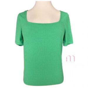 T-shirt vert col en U – Taille M / L