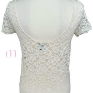 Alternative view of Haut en dentelle beige – Mango - taille S